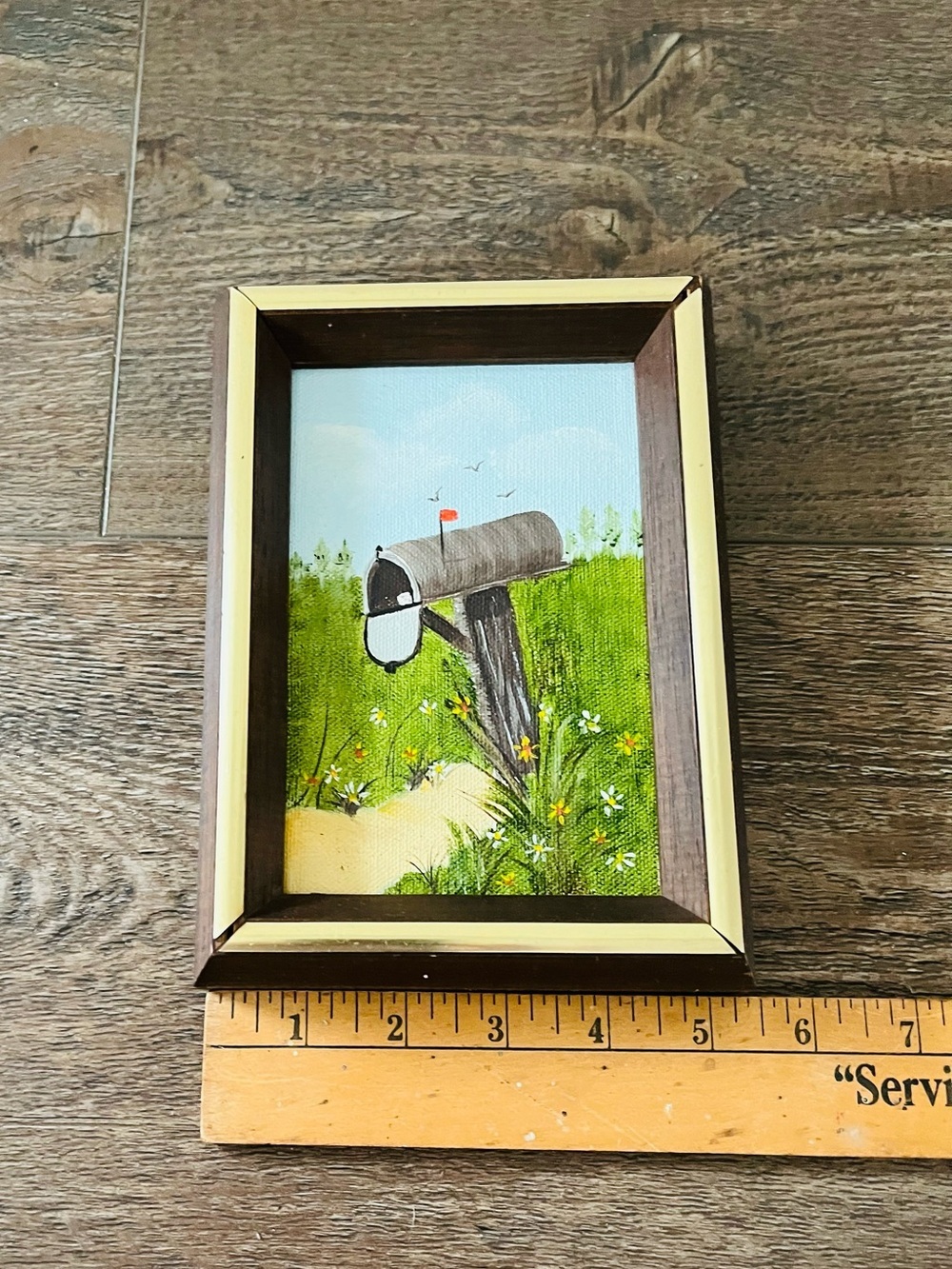 Framed Mailbox Beachside Painting - Green, Blue, Brown 5.5/7.5 Inches - Picture 4 of 7